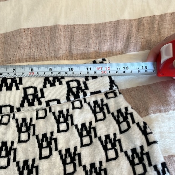 We11Done Logo Pattern Wool Cashmere Blend Legging. Size Small Black and White - Picture 12 of 17